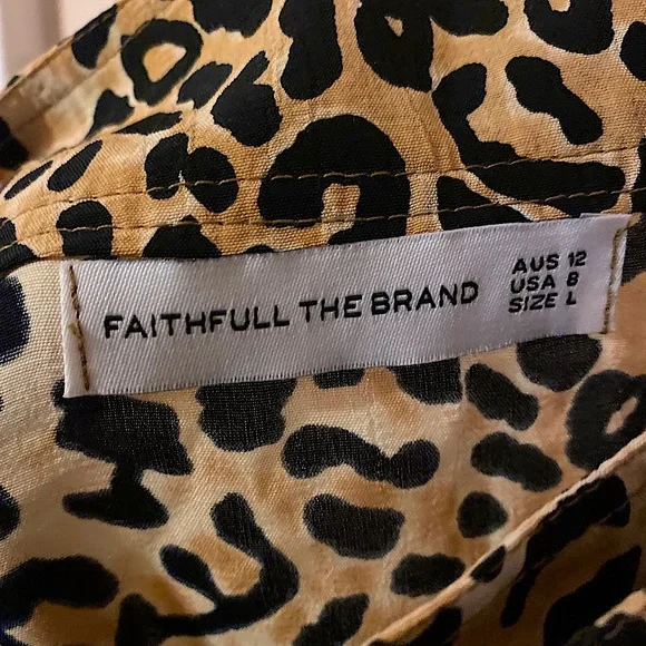 Faithful the Brand Valois Leopard Print Midi Skirt Size 8 - Picture 7 of 10